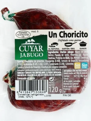 Chorizo av 100 % iberisk bellotaskinke - Cuyar - 120g – autentisk spansk spekemat