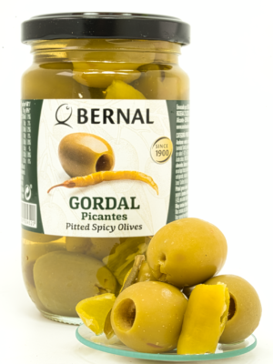 Spansk Gordal oliven med chili. 300gr – autentiske spanske oliven fra Bernal