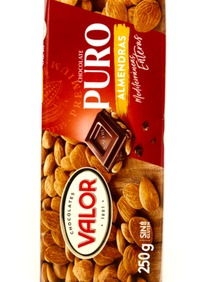 Mørk sjokolade med mandler VALOR 250g. – spansk premium sjokolade fra Valor