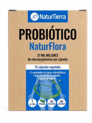 NaturTierra Probiótico NaturFlora 15 kapsler – Probiotika med 37 milliarder mikroorganismer