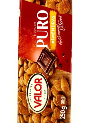 Mørk sjokolade med mandler VALOR 250g.