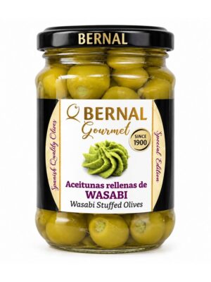Oliven fylt med wasabi (Bernal Gourmet) 436g i glass